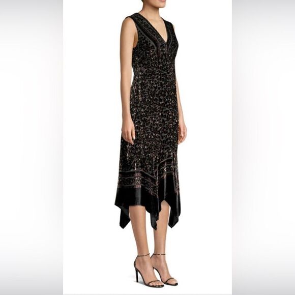 NANETTE LEPORE Aroma Leopard Burnout Velvet Midi Dress NEW w/ tags SIZE 8